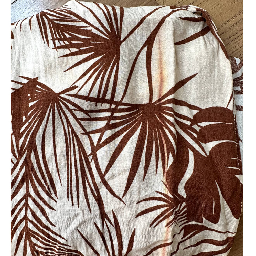 Aakaa Tropical Wide Leg Set Beige Size Small - Picture 16 of 16